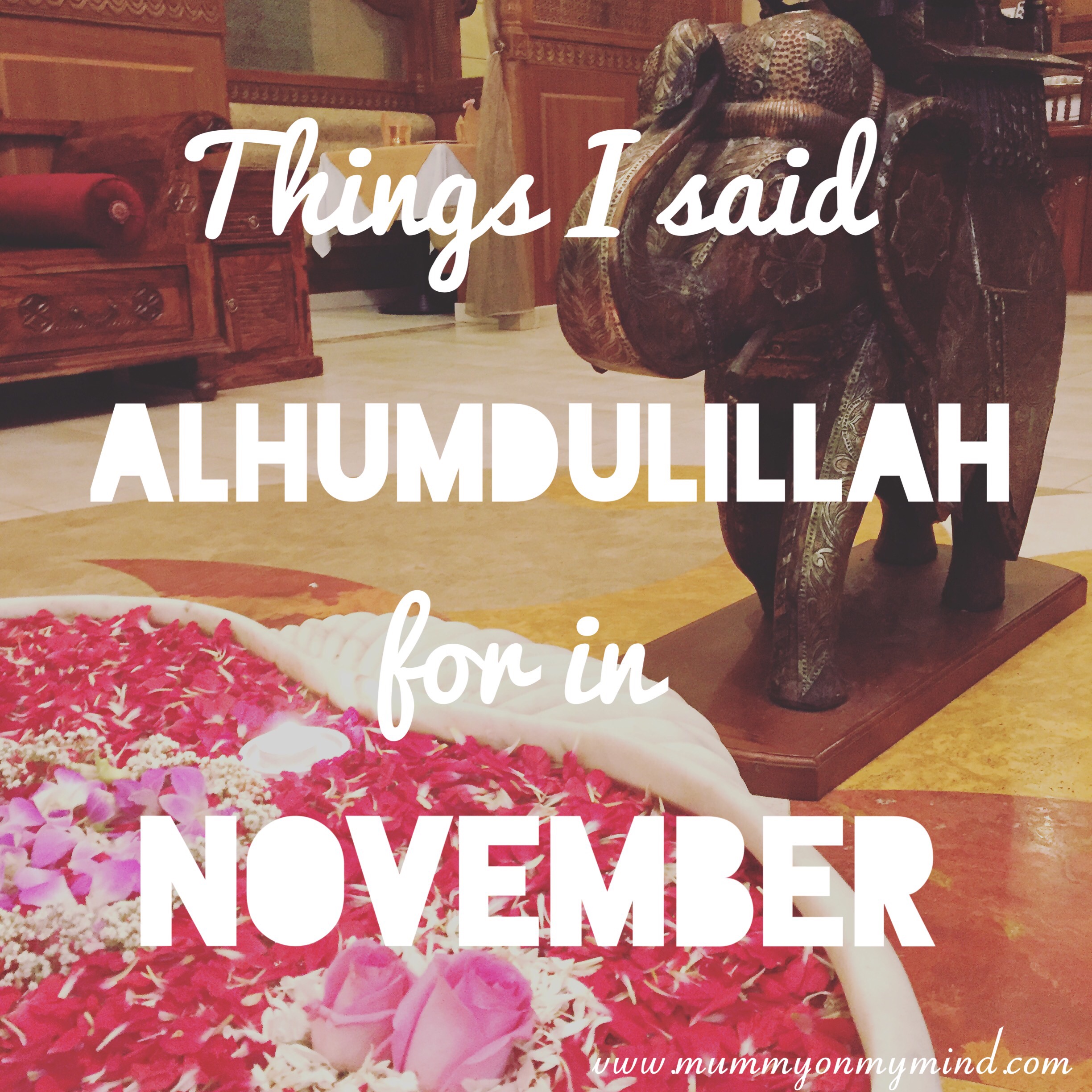 Things I said Alhumdulillah for in November 2015…