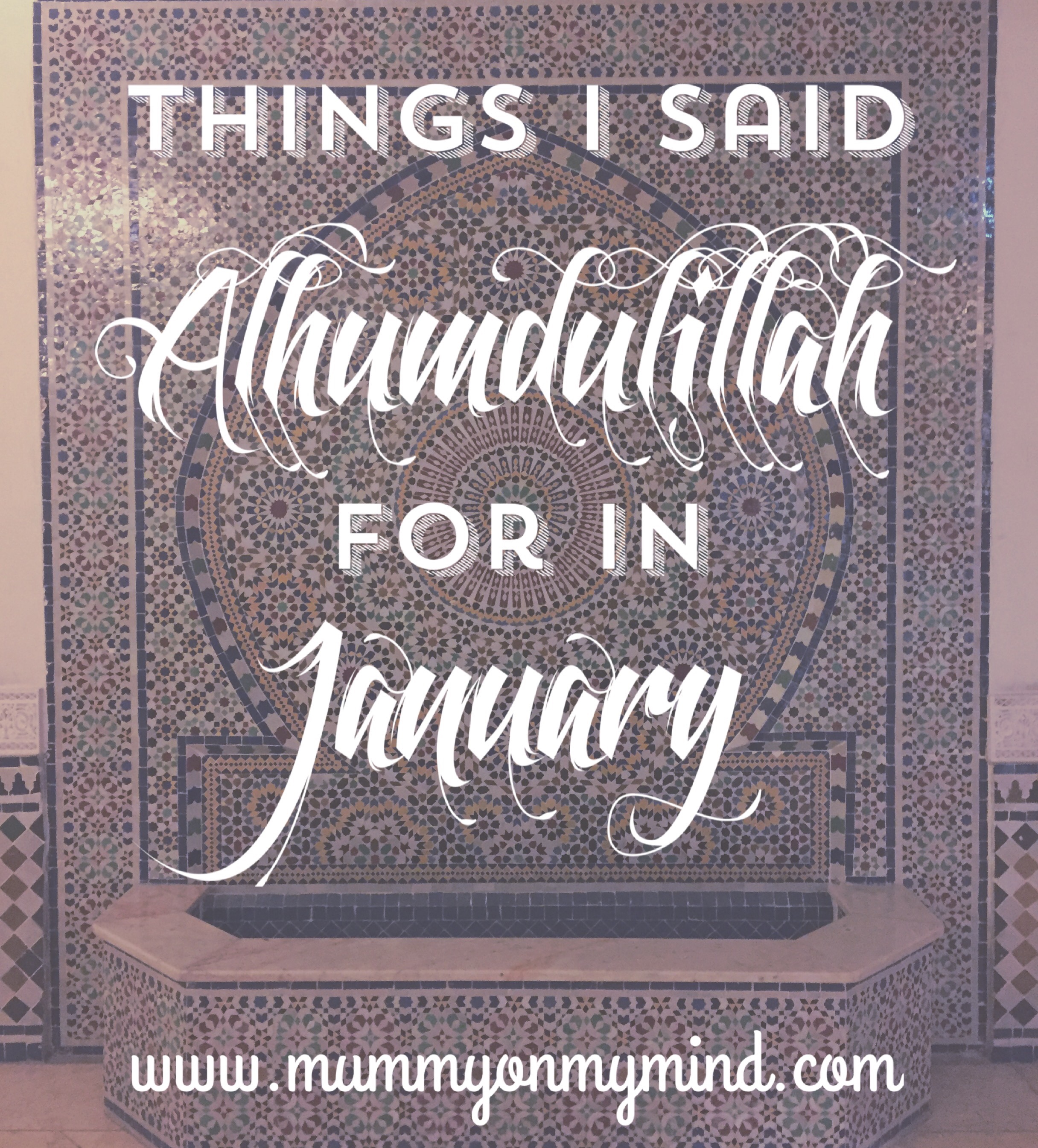 Things I said Alhumdulillah for in January 2016…