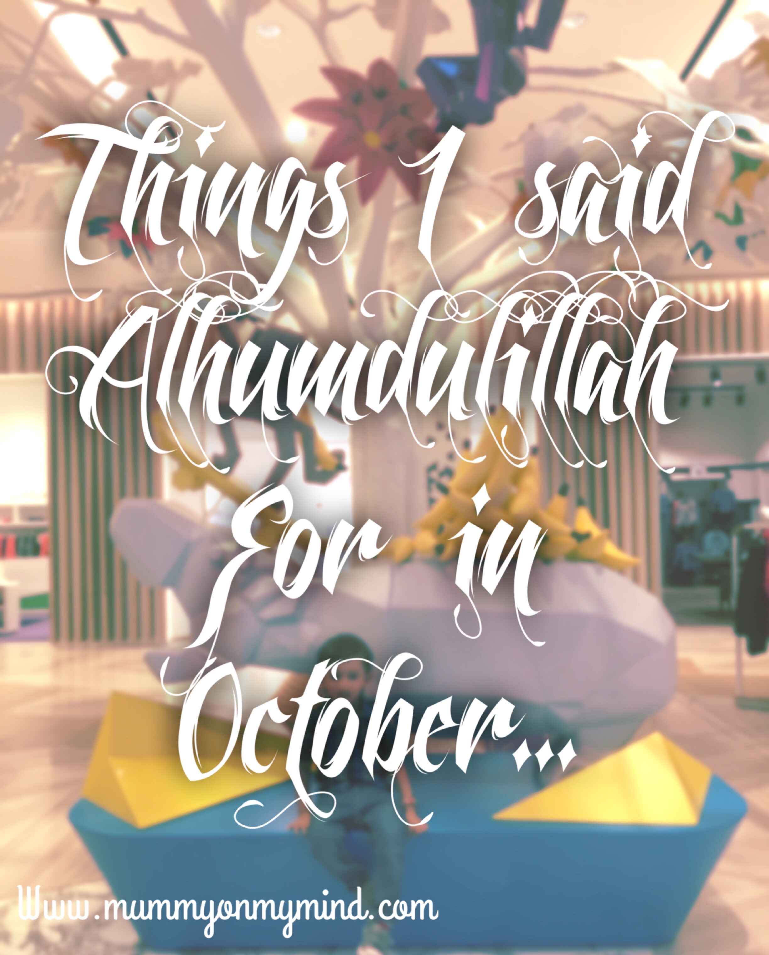 Things I said Alhumdulillah for in October 2016…