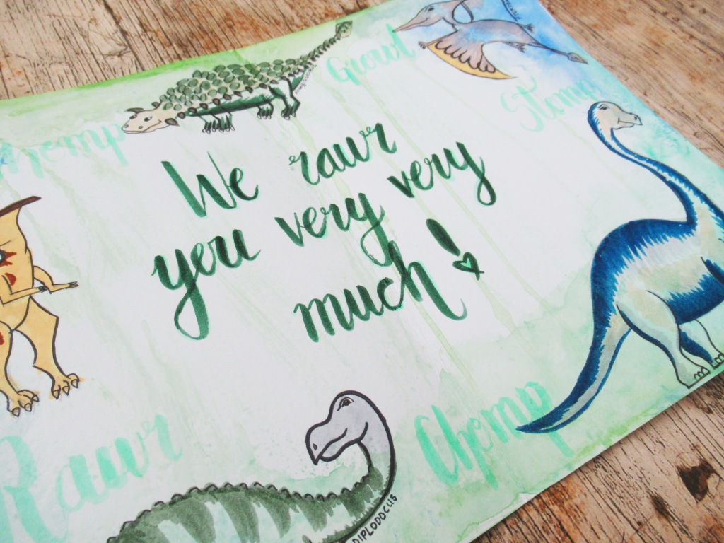 How I Create a Hand Drawn Dinosaur Birthday Card | Photo Tutorial | Pretty Paper Studio