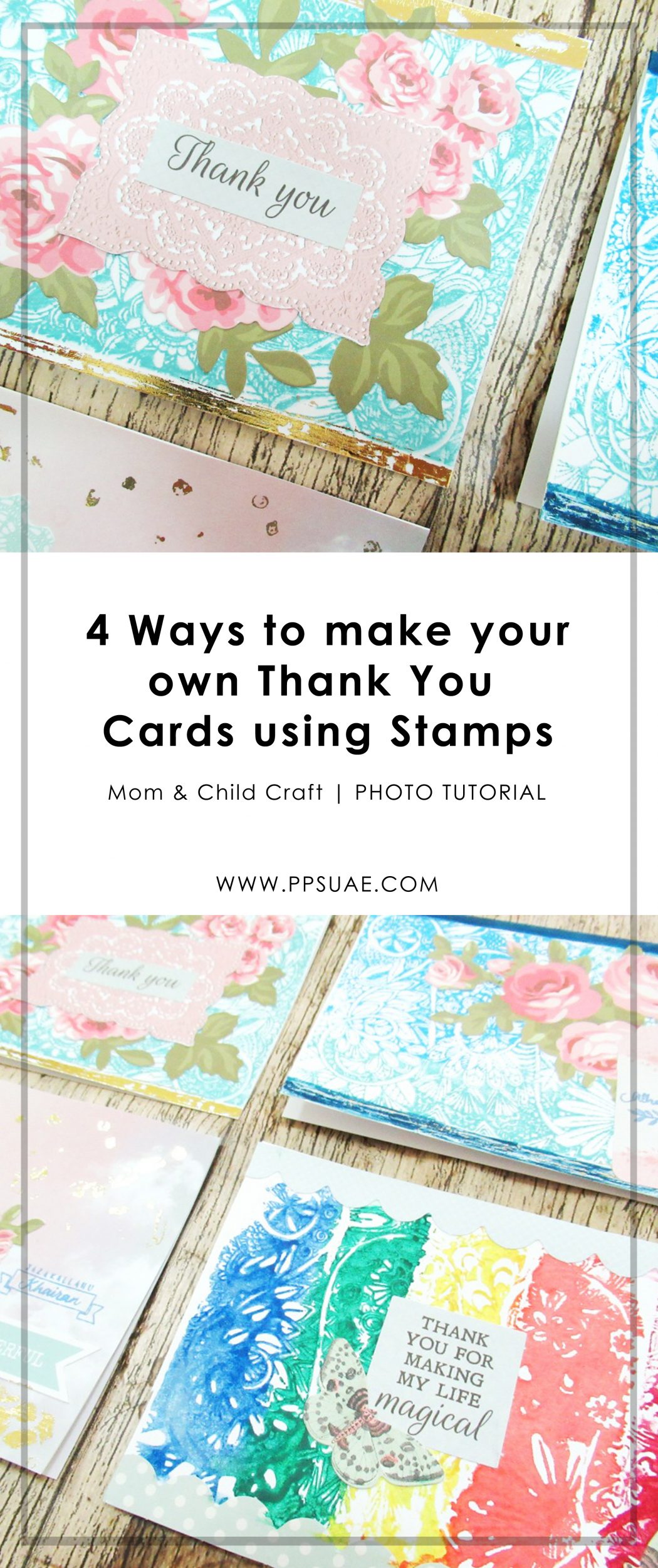 4 Ways To Make Your Own Thank You Cards Using Stamps | Photo Tutorial ...