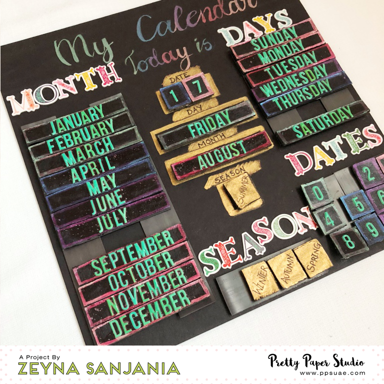 Magnetic Calendar Stickers and WaterColour Zeyna 09